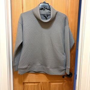 Jones New York Signature Gray Women’s Quilted Cowl Neck Sweatshirt Sweater Sz L